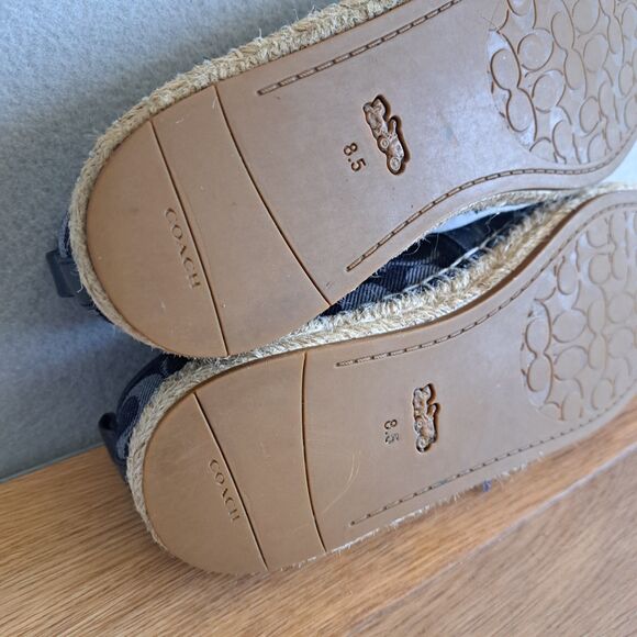 COACH Carson Espadrille Flats 8.5 Women’s Slip-On Shoes Denim Blue Logo Comfort - Picture 9 of 12